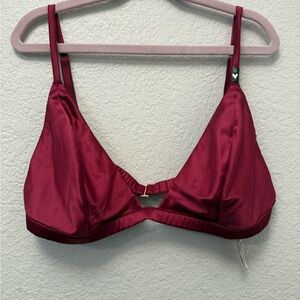 Victoria's Secret Deep Red Satin Bra